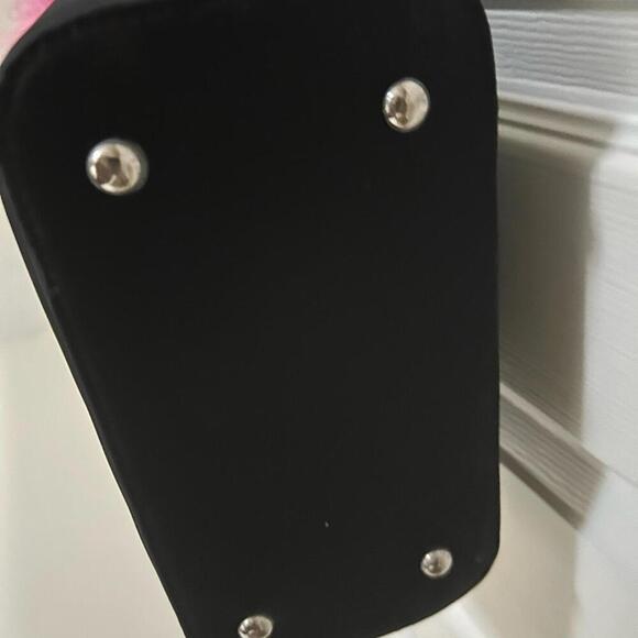 🦩 Black Flamingo Tote Bag with Pink Feather Trim – Retro Y2K Vibes - Picture 4 of 5